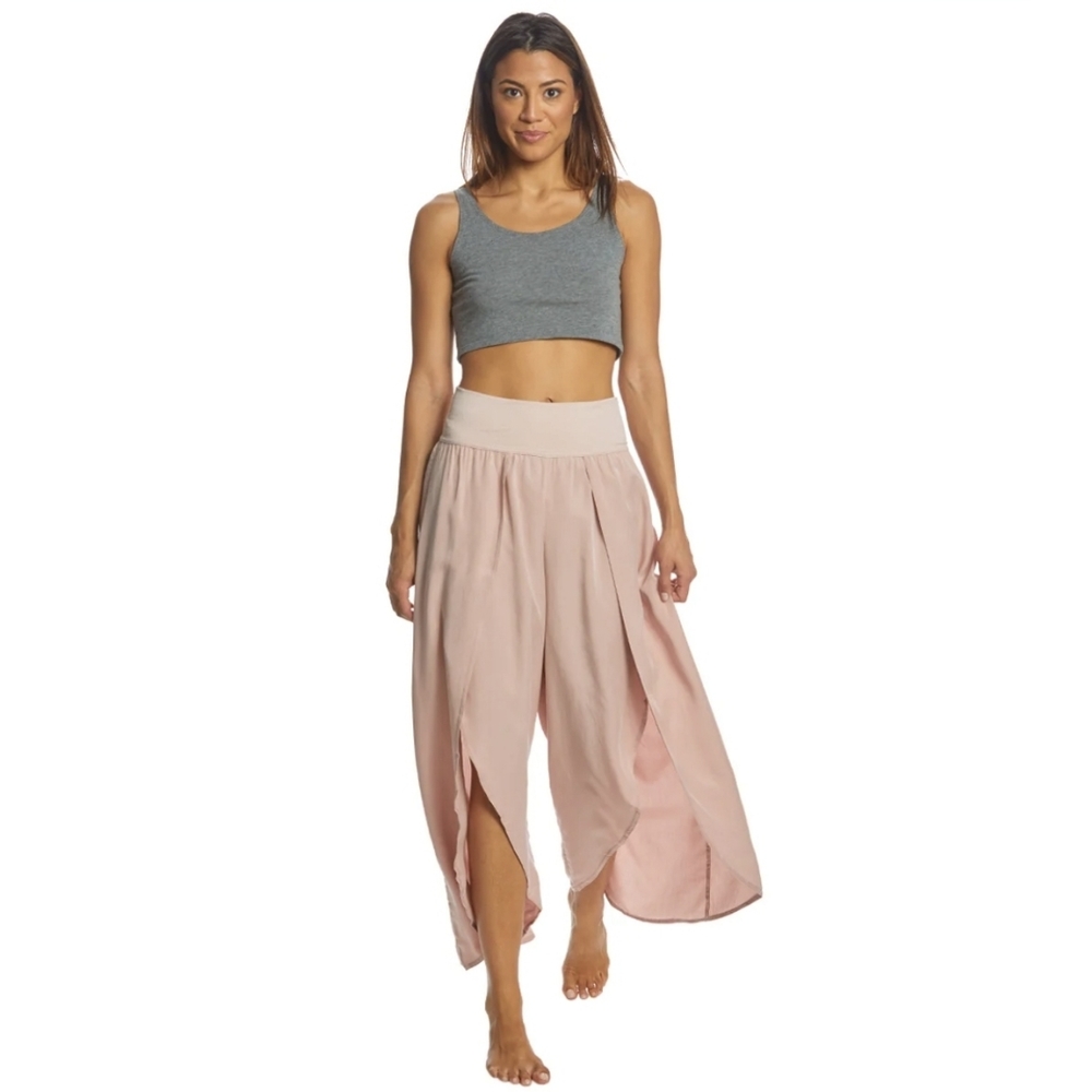 Free People Blush Pink Wide-Leg Track Pants